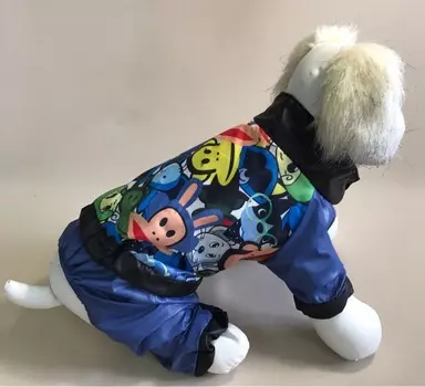 Pet Fashion Дождевик "Monkey", широкогрудная модель (Синий, S, Унисекс)