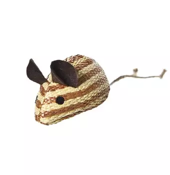 Pet-it игрушка для кошек мышка полосатая с мятой (4,5 х 16 см., Светло-коричневый)