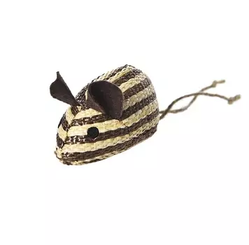 Pet-it игрушка для кошек мышка полосатая с мятой (4,5 х 16 см., Темно-коричневый)