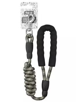 Pet-it особо прочный веревочный поводок для собак с мягкой ручкой (L, Черный)