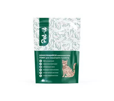 Pet-it Тофу персик наполнитель растительный комкующийся (2,5 кг., 6 л.)