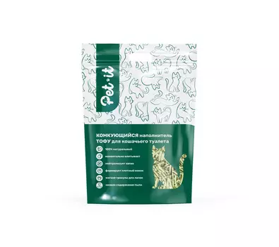 Pet-it Тофу зеленый чай наполнитель растительный комкующийся (2,5 кг., 6 л.)