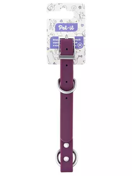 Pet-it водонепроницаемый ошейник для собак с пряжкой и кольцом (M, Фиолетовый)