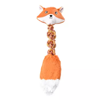 Pet-it Wow Stretch игрушка для собак плюшевая Лисичка с веревкой и пищалкой (15 х 45 см.)