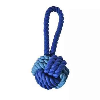 Petsona игрушка для собак петля веревочная с мячиком (22 х 9 см., Сине-голубая)