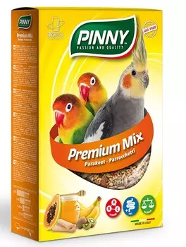 PINNY Premium Menu полнорационный корм для средних попугаев (Фрукты, бисквиты и витамины, 800 г.)