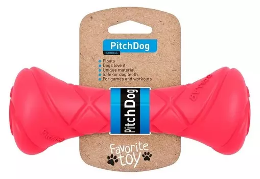 PitchDog игрушка "Игровая гантель для апортировки" для собак (19 см., Розовый)