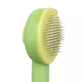 Пижон пуходёрка пластиковая с функцией самоочистки Кошка (8,5 х 20 см., Зеленая)