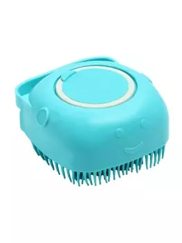 Пижон щётка для мытья и массажа животных, с емкостью для шампуня (Бирюзовая)