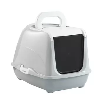 Пижон туалет-домик для кошек закрытый с дверцей (50 х 38 х 37 см.Серый)