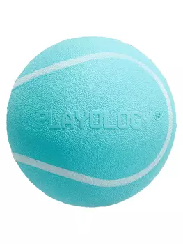 Playology Squeaky Chew Ball жевательный мяч с пищалкой и с ароматом арахиса (8 см., Голубой)