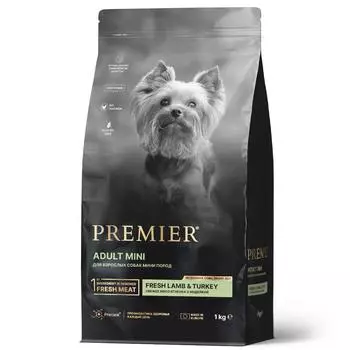 Premier Dog Adult Mini сухой корм для взрослых собак мини пород (Ягненок и индейка, 1 кг.)