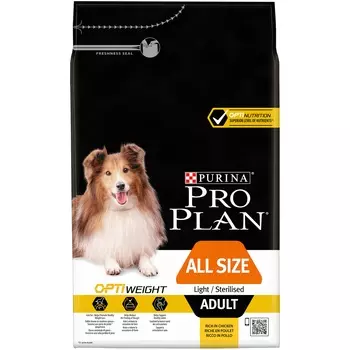 Pro Plan All Size Adult Light/Sterilised для взрослых собак всех пород склонных к лишнему весу (Курица, 3 кг.)