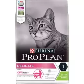 Pro Plan Delicate для кошек с чувствительным пищеварением (Ягненок, 3 кг.)