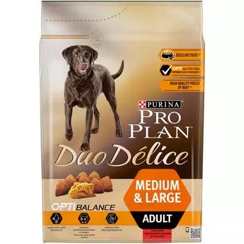 Pro Plan Duo Delice Medium & Large для взрослых собак средних и крупных пород (Говядина, 2,5 кг.)