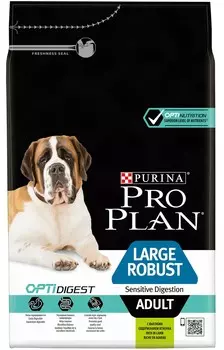 Pro Plan Large Adult Robust для взрослых мощных собак с чувствительным пищеварением (Ягненок, 3 кг.)