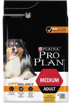 Pro Plan Medium Adult для взрослых собак средних пород (Курица, 3 кг.)