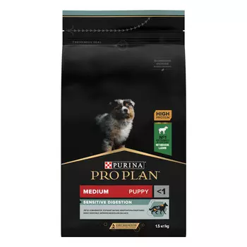 Pro Plan Medium Puppy Sensitive Digestion для щенков средних пород с чувствительным пищеварением (Ягненок, 1,5 кг.)