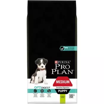 Pro Plan Medium Puppy Sensitive Digestion для щенков средних пород с чувствительным пищеварением (Ягненок, 12 кг.)