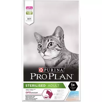 Pro Plan Sterilised для кошек и котов привередливых ко вкусу (Форель и треска, 10 кг.)