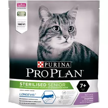 Pro Plan Sterilised Senior 7+ для кастрированных котов и стерилизованных кошек старше 7 лет (Индейка, 400 г.)