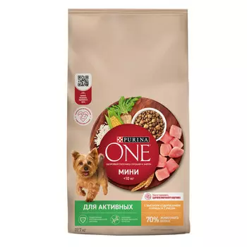 Purina One Мини "Активная" для собак мелких пород (Курица, 7 кг.)