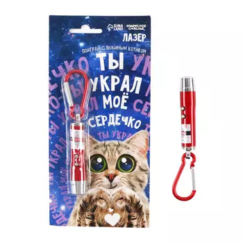 Пушистое счастье игрушка для кошек лазерная указка Украл сердечко