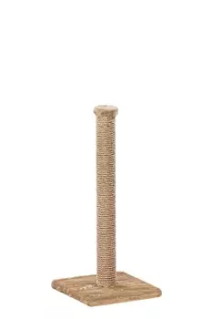 Пушок когтеточка-столбик (джут) (30 х 30 х 69 см., Бежевая)