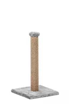 Пушок когтеточка-столбик (джут) (30 х 30 х 54 см., Серая)
