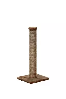 Пушок когтеточка-столбик толстый (джут) (30 х 30 х 69 см., Коричневая)
