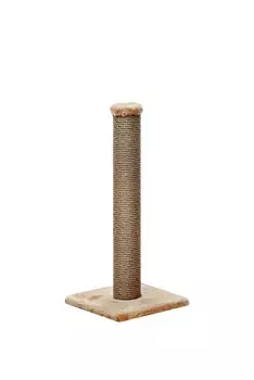 Пушок когтеточка-столбик толстый (джут) (30 х 30 х 69 см., Бежевая)