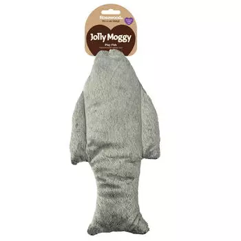 Rosewood игрушка для кошек мягкая с кошачьей мятой Большая рыба (36 х 9 см., Серая)