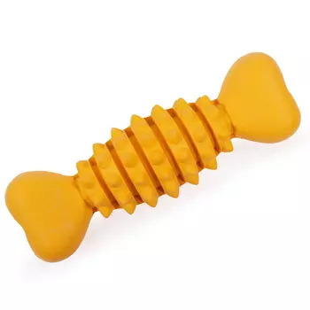 Rosewood игрушка для собак резиновая Кость игольчатая (20 см., Желтая)