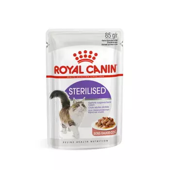 Royal Canin Sterilised пауч для кастрированных котов и стерилизованных кошек (кусочки в соусе) (Мясо, 85 г.)