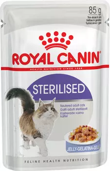 Royal Canin Sterilised пауч для кастрированных котов и стерилизованных кошек (кусочки в желе) (Мясо, 85 г.)
