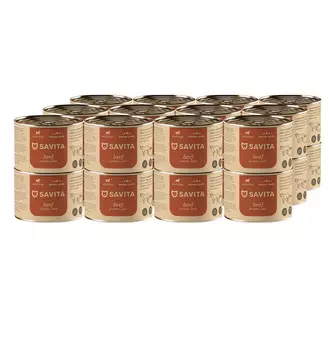SAVITA консервы для собак (Говядина, тыква и яблоко, 240 г. упаковка 24 шт)