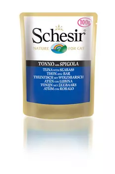 Schesir пауч для кошек (кусочки в желе) (Тунец и окунь, 100 г.)