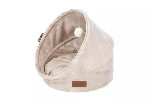SCRUFFS лежанка для кошек Kensington Cat Cave (44 х 44 х 48 см., Бежевый)