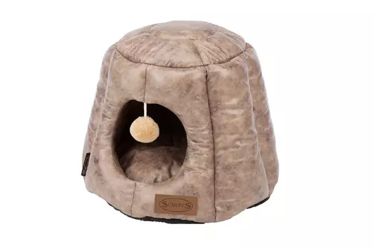 SCRUFFS лежанка - домик для кошек Knightsbridge Cat Igloo (48 х 48 х 36 см., Шоколадный)