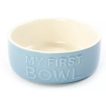 SCRUFFS миска керамическая для собак и кошек My First Bowl (0,4 л., Голубая)