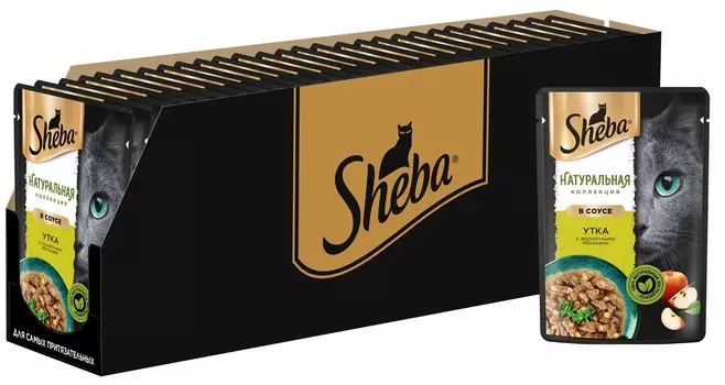 Sheba Nature's Collection пауч для кошек (в соусе) (Утка и яблоко, 75 г. упаковка 28 шт)