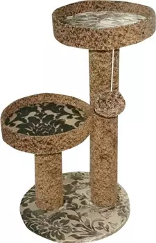 Стойка - когтеточка Ашера ПВ-36 Круглая с 2 платформами (джут)