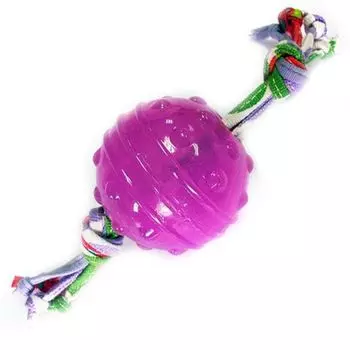 SuperDesign игрушка "Мячик с канатиком" для собак (6 см.)