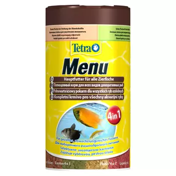 Tetra Menu (4 вида мелких хлопьев) для рыб (250 мл.)