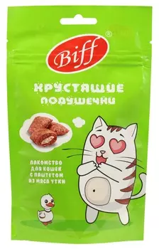 TiTBiT Biff хрустящие подушечки для кошек с паштетом (Утка, 60 г.)