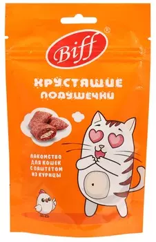 TiTBiT Biff хрустящие подушечки для кошек с паштетом (Курица, 60 г.)