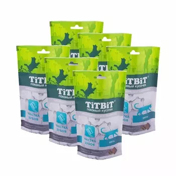 TiTBiT хрустящие подушечки для кошек с мясом утки для чистки зубов (6*60 г.)
