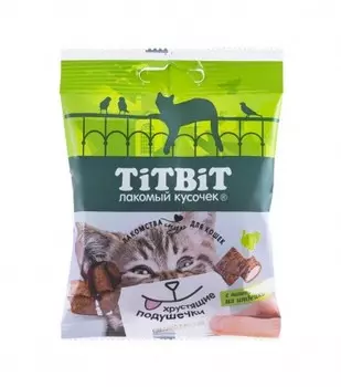TiTBiT хрустящие подушечки для кошек с паштетом из индейки (30 г.)