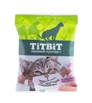 TiTBiT Хрустящие подушечки для кошек с паштетом из лосося (30 г.)