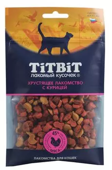 TiTBiT лакомство хрустящее для кошек (Курица, 60 г.)